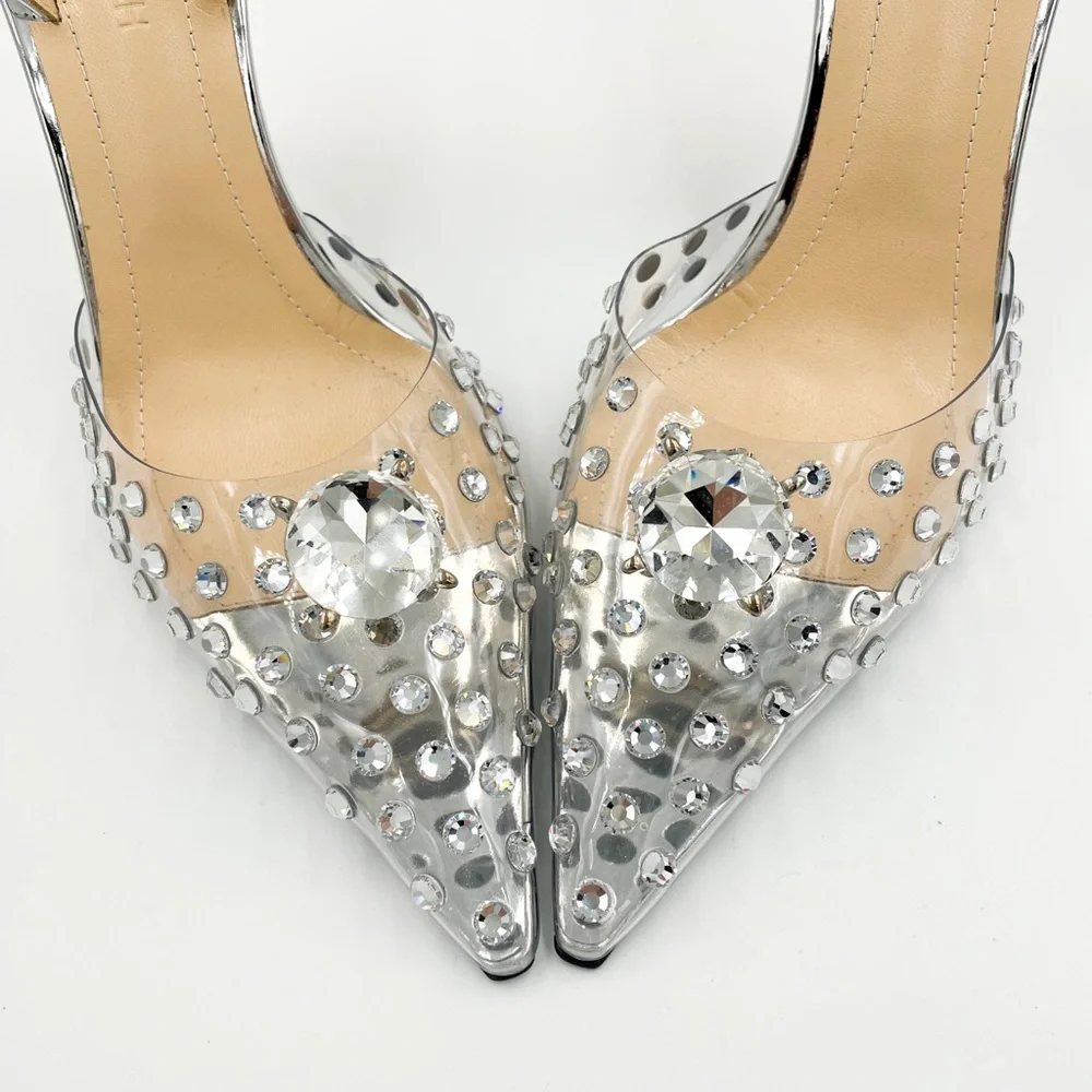 MACH & MACH Double Diamond Metallic Leather And PVC Pumps - Picture 8 of 10